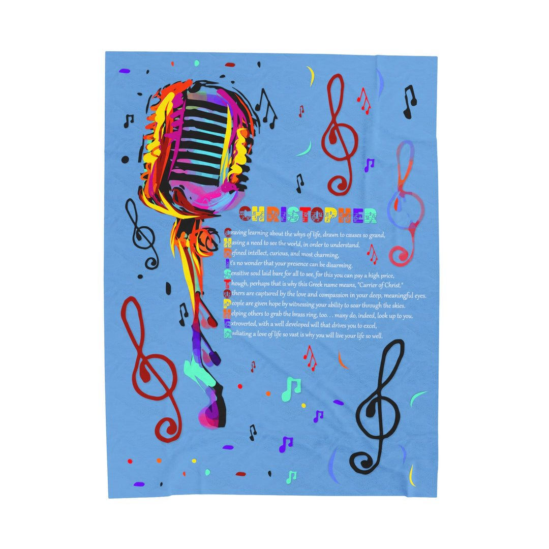 Namesakes Acrostic Poem on Velveteen Plush Blanket