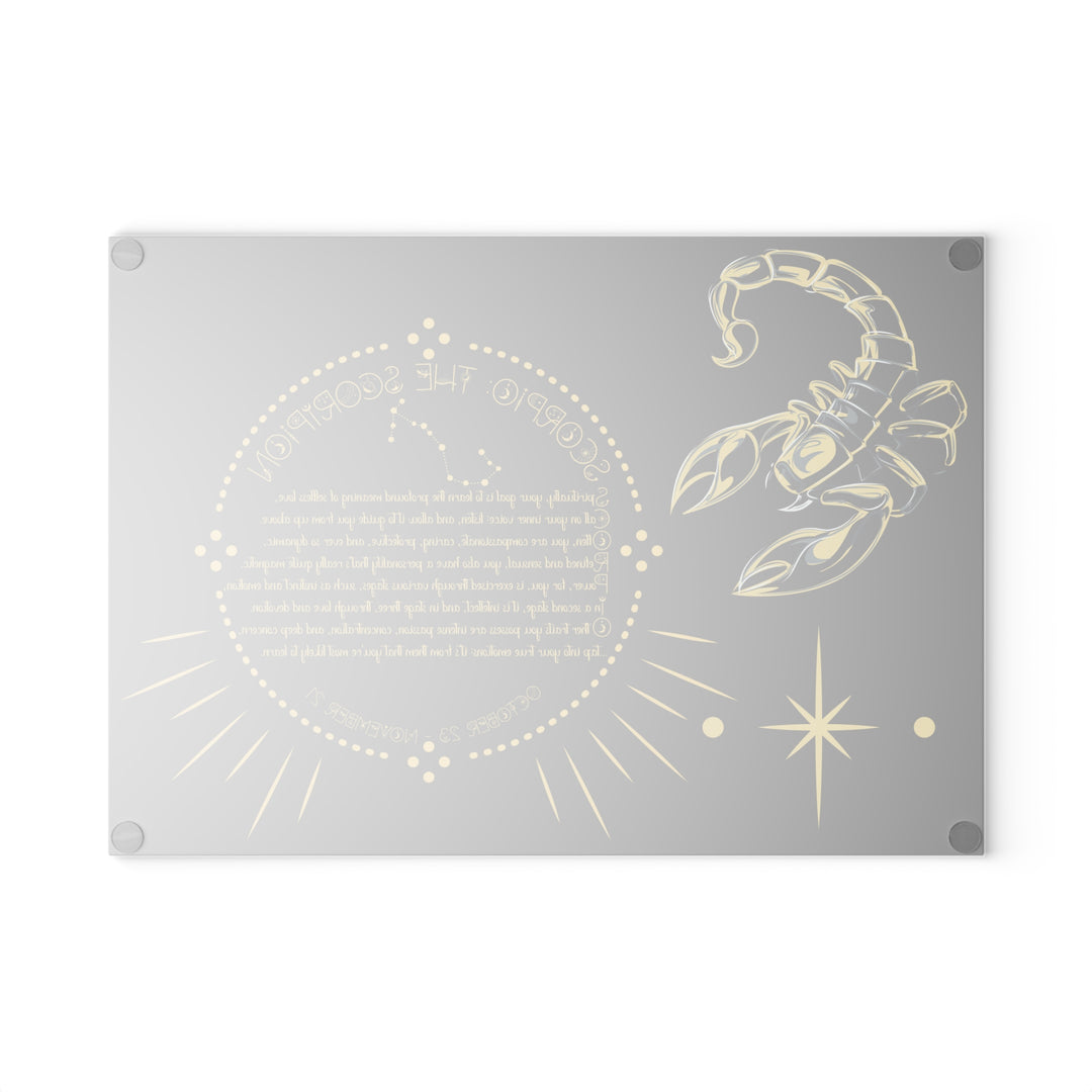 Scorpio Acrostic Poem Glass Cutting Board