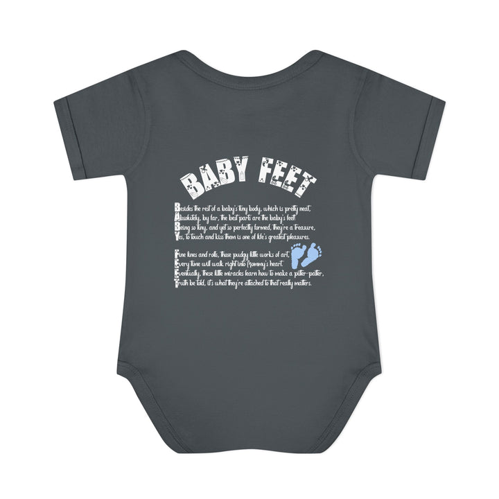 Baby Feet Acrostic Poem Baby Bodysuit - Blue Footprints