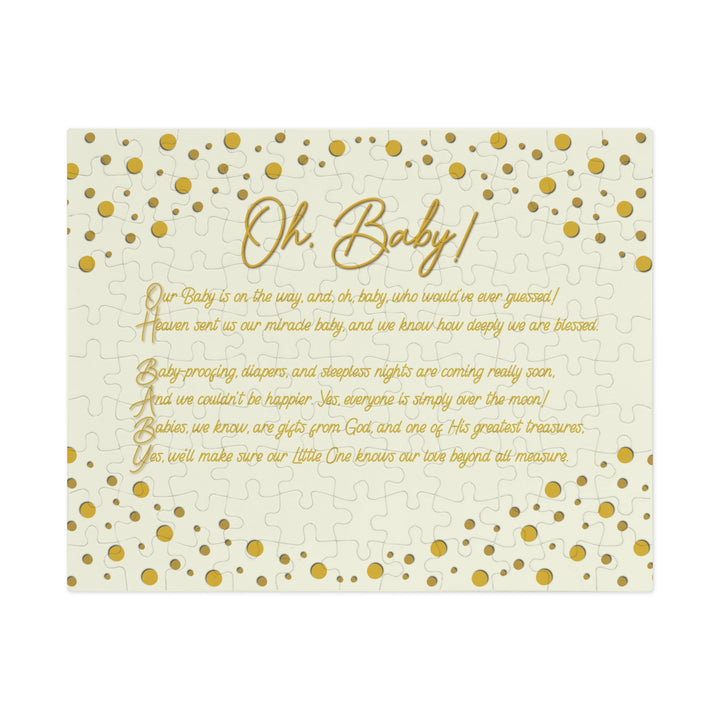 Oh, Baby! Acrostic Poem Puzzle - No Personalization - Tin Box