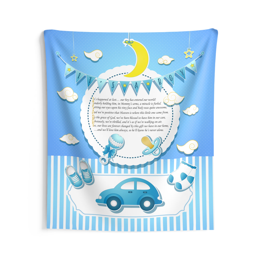Baby Steps "It's a Boy" Acrostic Poem Baby Shower Backdrop - Baby Items