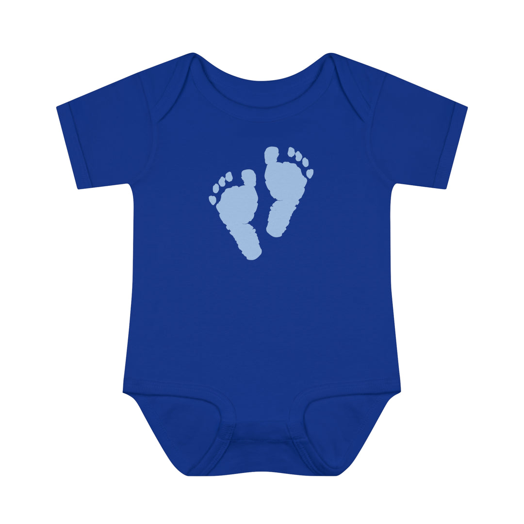 Baby Steps "Baby Feet" Acrostic Poem Bodysuit - Blue Footprints