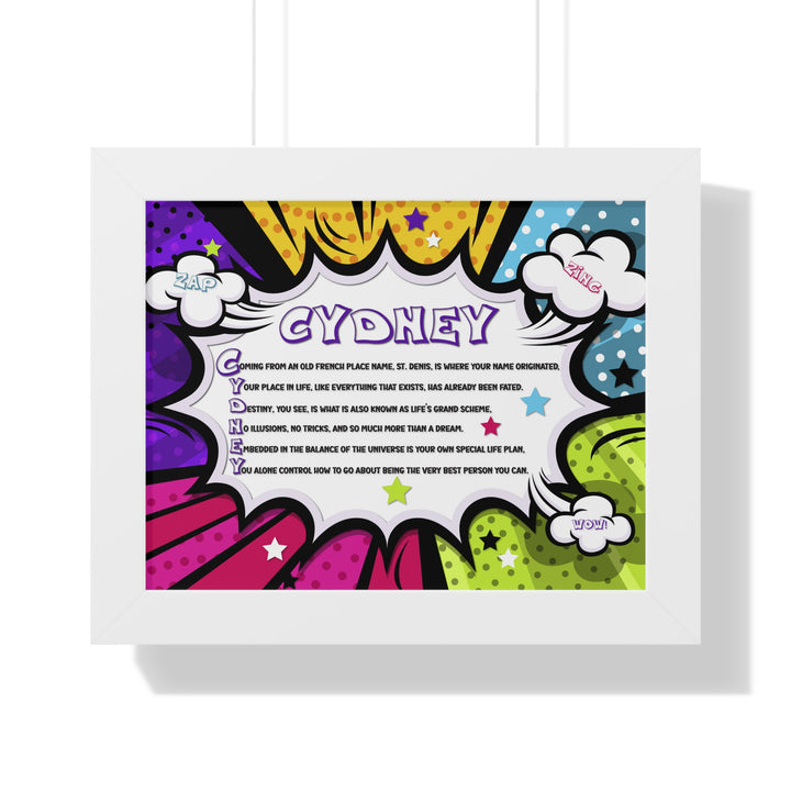 Namesakes Framed Acrostic Name Poem - Burst Comic-style