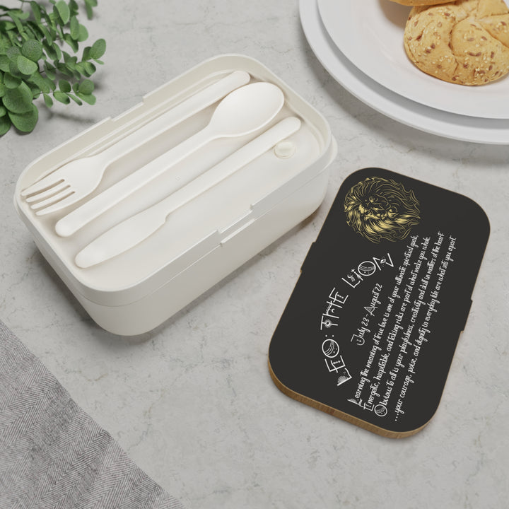 Leo Bento Acrostic Poem Bento Lunch Box - Wooden Lid