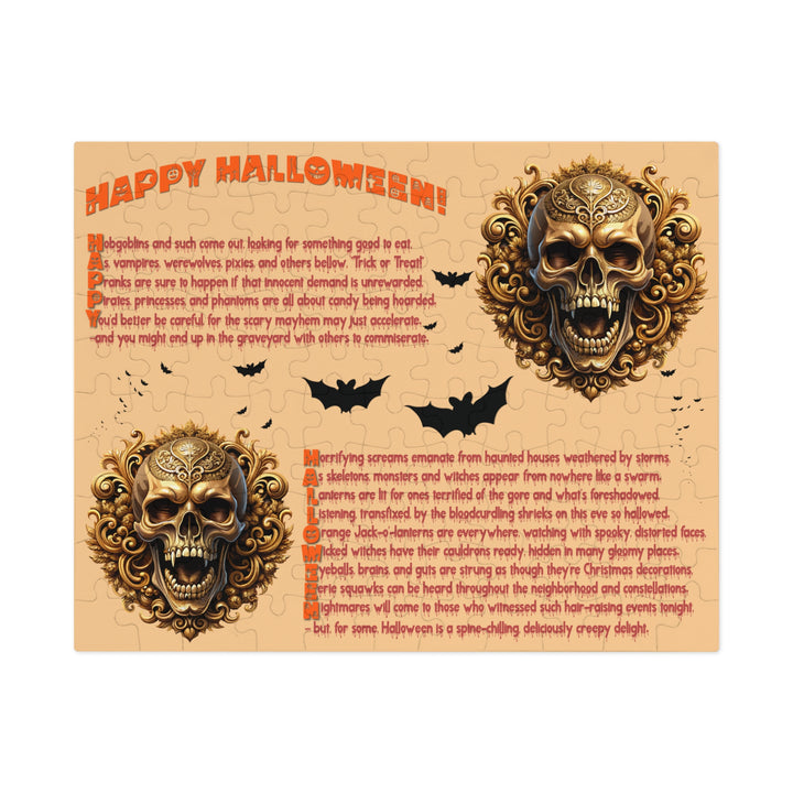 Happy Halloween Acrostic Poem Puzzle - Skull - Tin Box