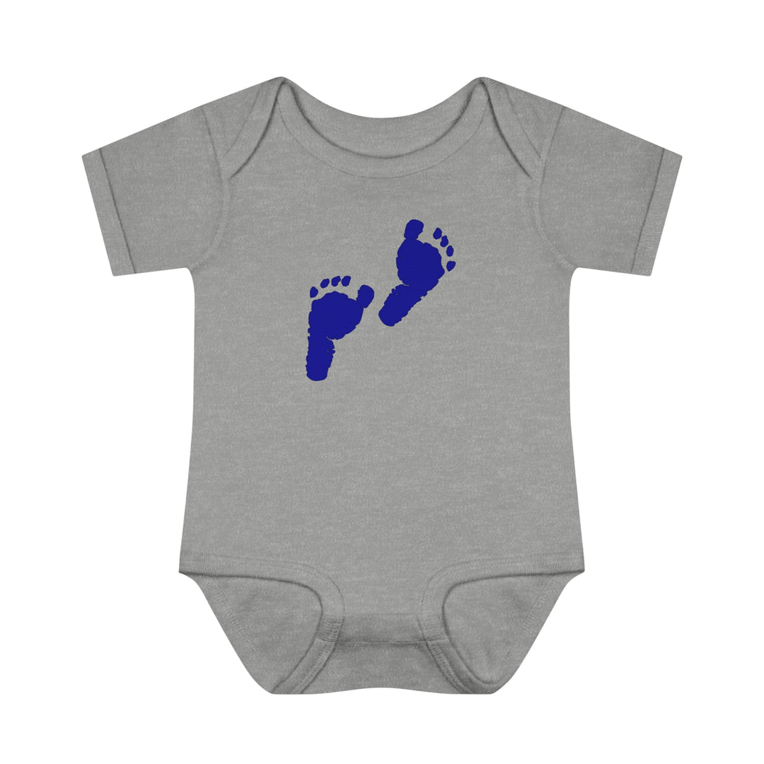 Baby Steps "Baby Feet" Acrostic Poem Bodysuit - Blue Footprints