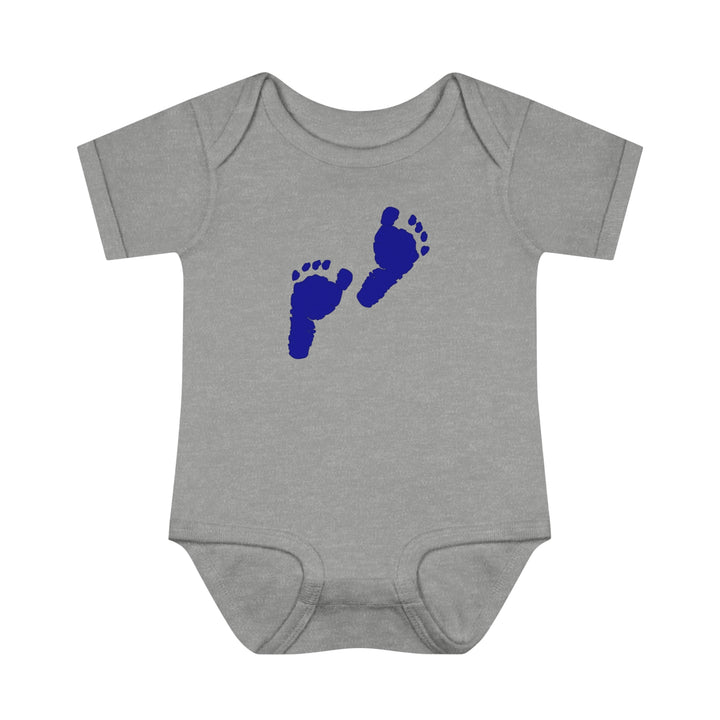 Baby Steps "Baby Feet" Acrostic Poem Bodysuit - Blue Footprints