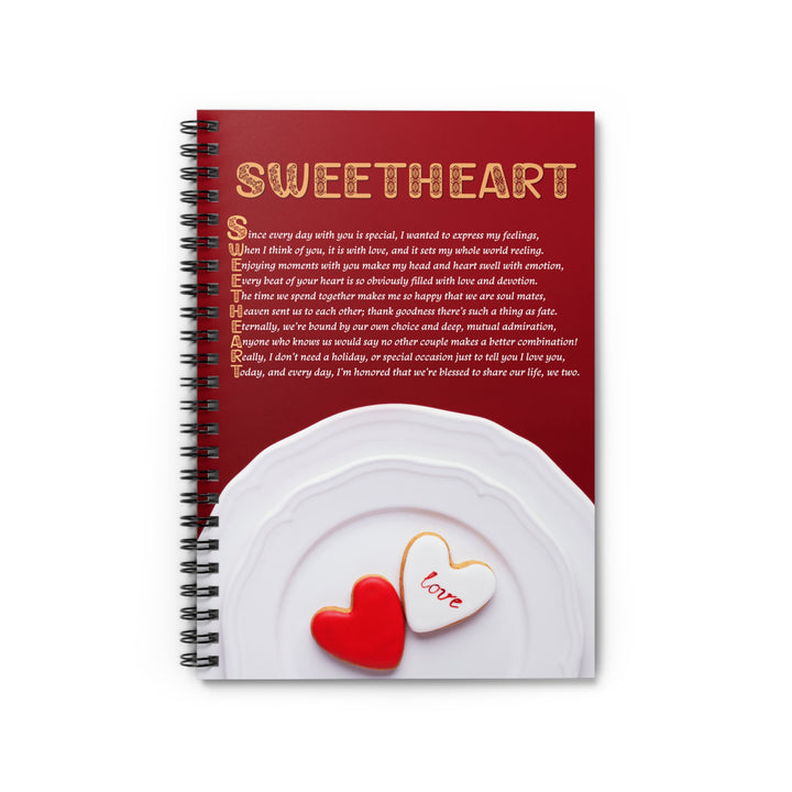 Sweetheart Acrostic Poem Spiral Notebook - Heart Cookies