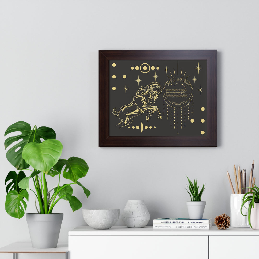 Written in the Stars Framed Horizontal Acrostic Poem Print - Aries