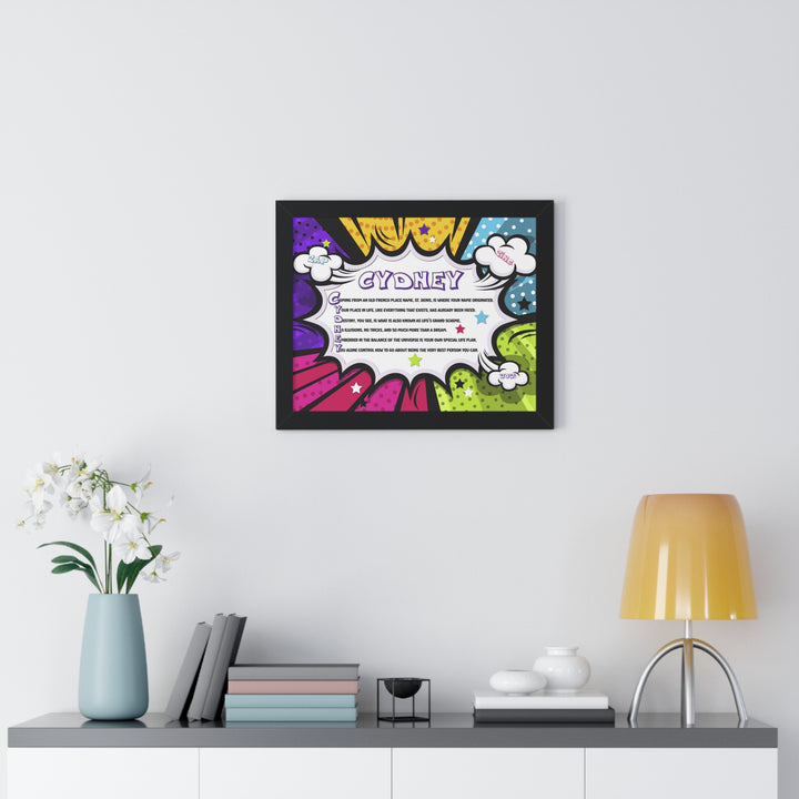 Namesakes Framed Acrostic Name Poem - Burst Comic-style
