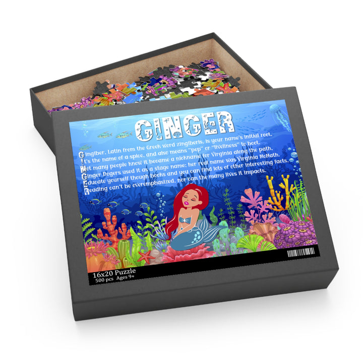 Namesakes Personalized Acrostic Name Poem Jigsaw Puzzle - Mermaid - Red Hair 2