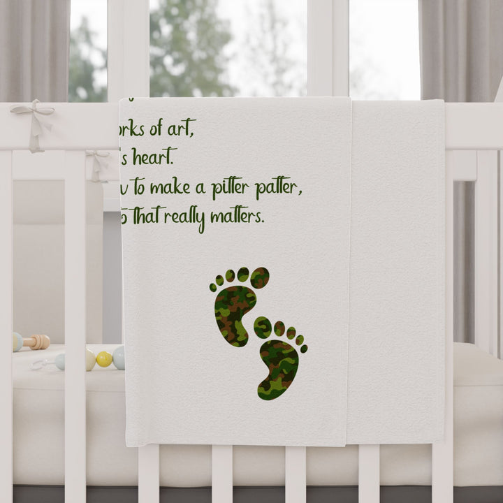 Baby Feet Acrostic Poem Blanket - Camo