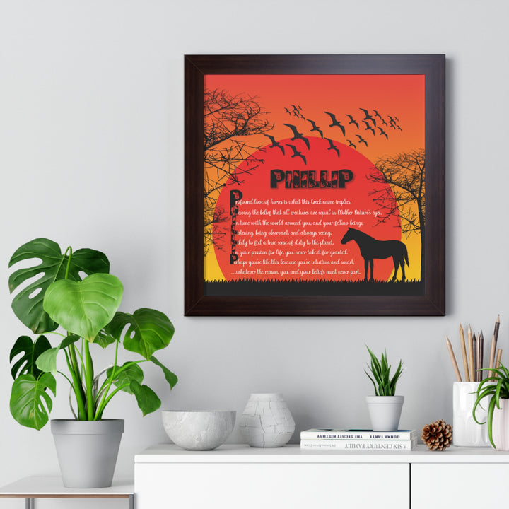 Namesakes Framed Acrostic Poem Print - Horse
