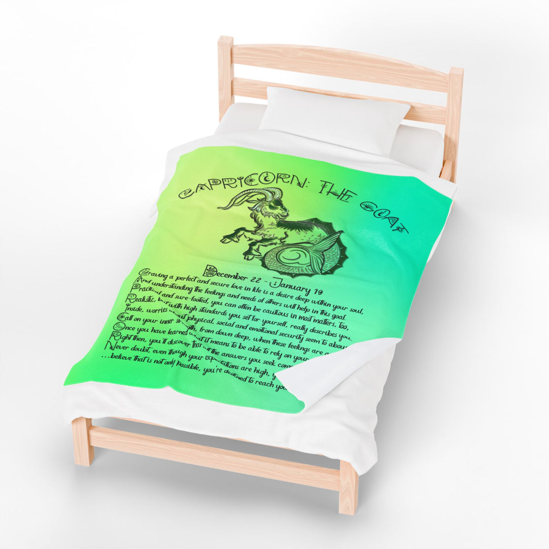 Capricorn Acrostic Poem Velveteen Plush Blanket