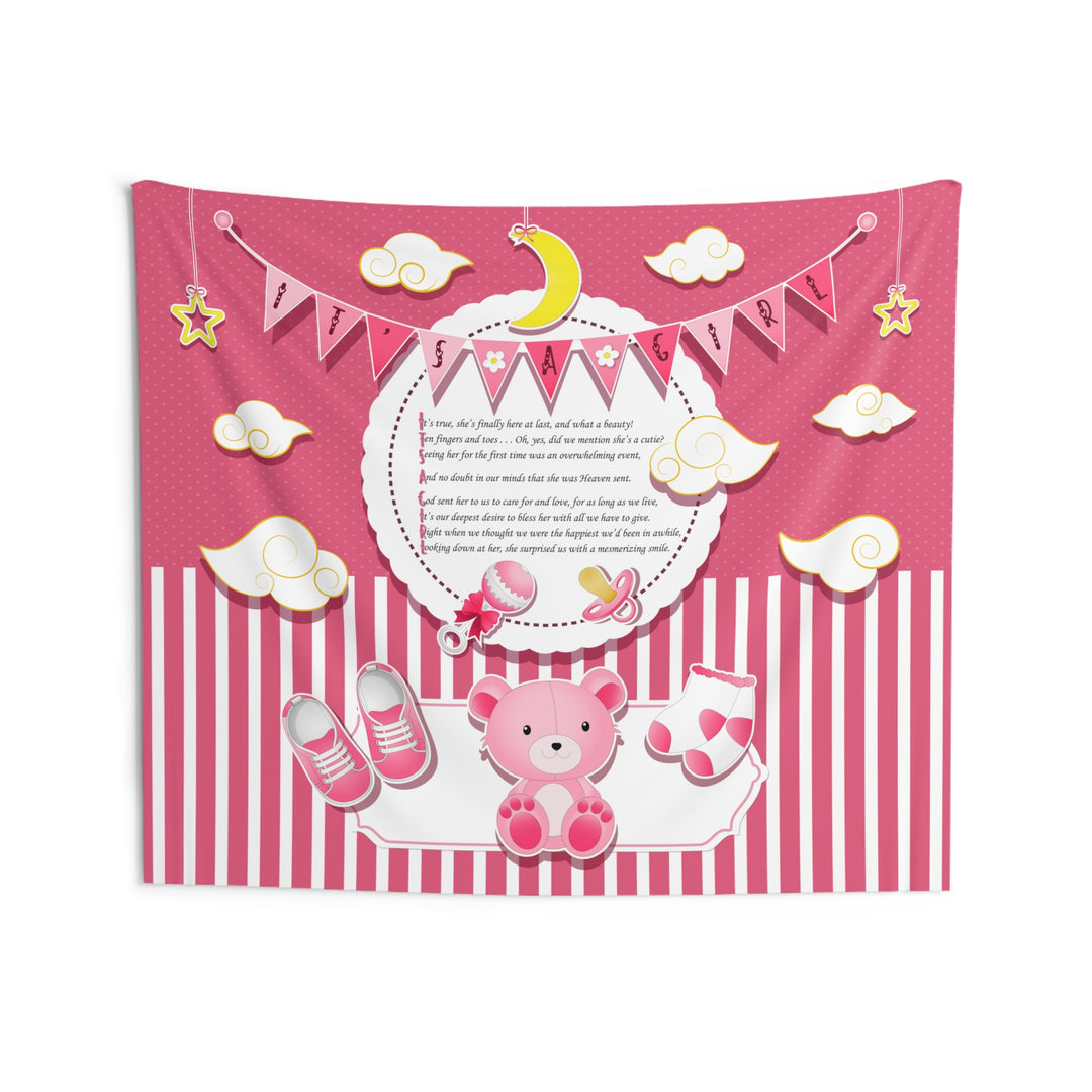 Baby Steps "It's a Girl" Acrostic Poem Baby Shower Backdrop - Baby Items