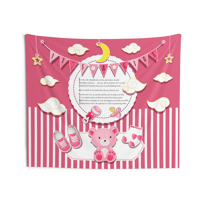 Baby Steps "It's a Girl" Acrostic Poem Baby Shower Backdrop - Baby Items