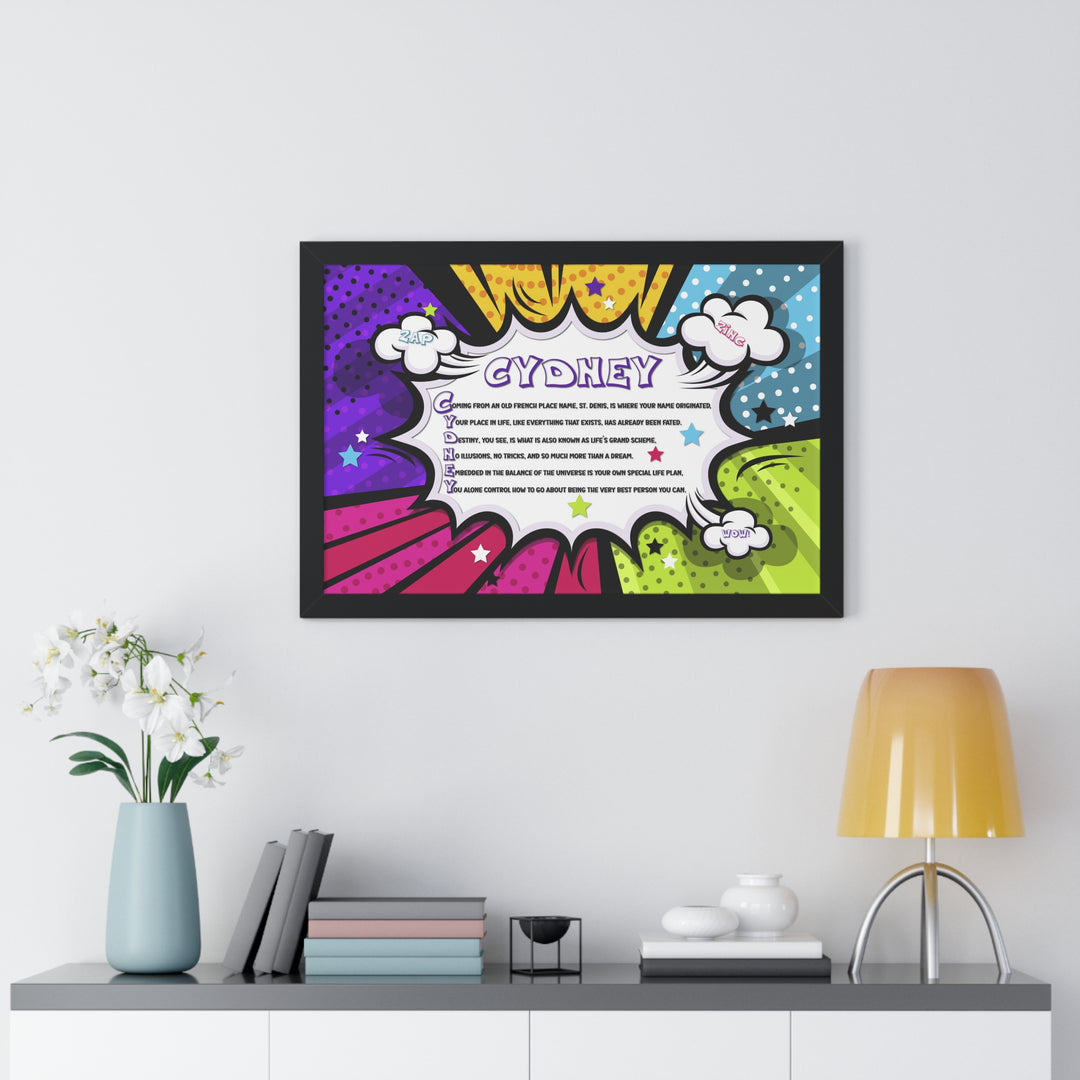Namesakes Framed Acrostic Name Poem - Burst Comic-style