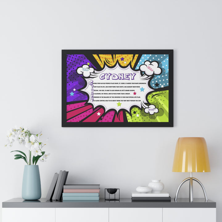 Namesakes Framed Acrostic Name Poem - Burst Comic-style