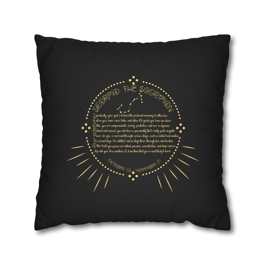 Scorpio Acrostic Poem Pillow Cover