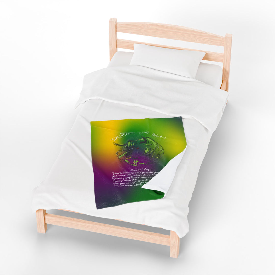 Taurus Acrostic Poem Velveteen Plush Blanket - Colored