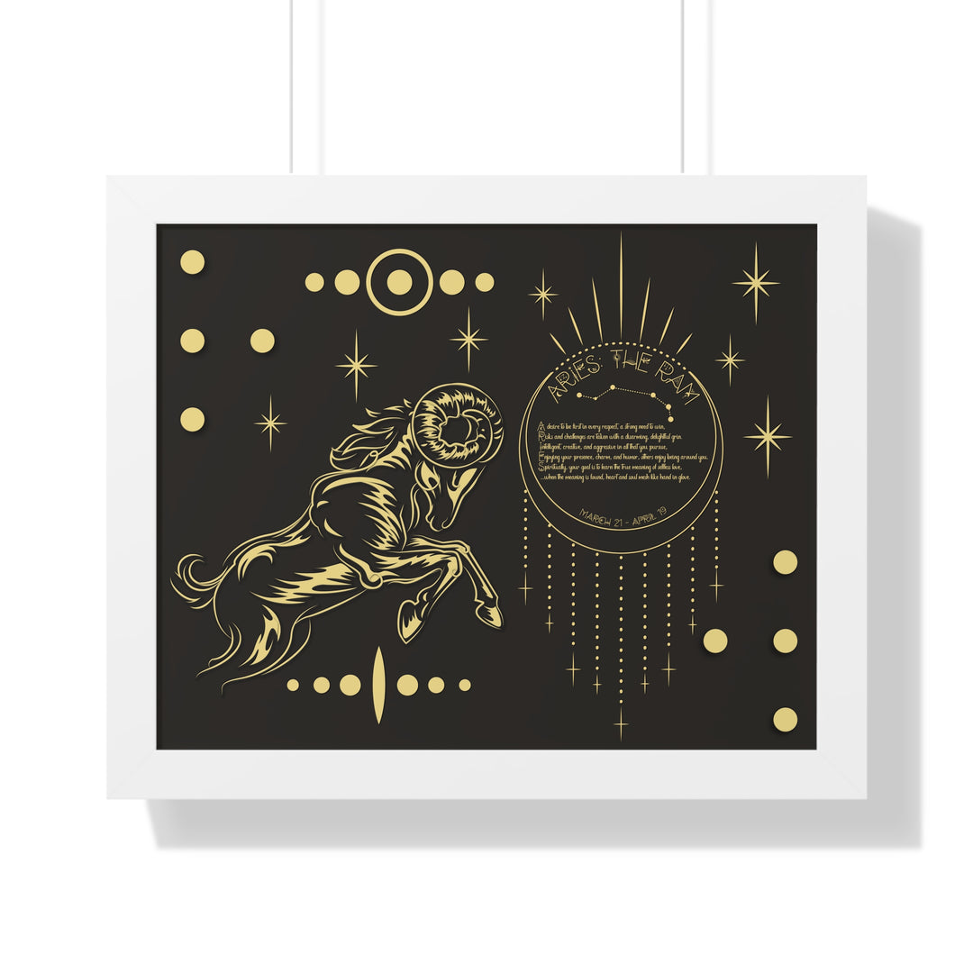 Written in the Stars Framed Horizontal Acrostic Poem Print - Aries