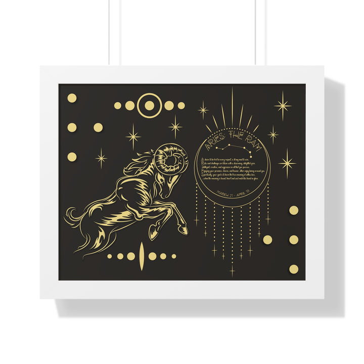 Written in the Stars Framed Horizontal Acrostic Poem Print - Aries