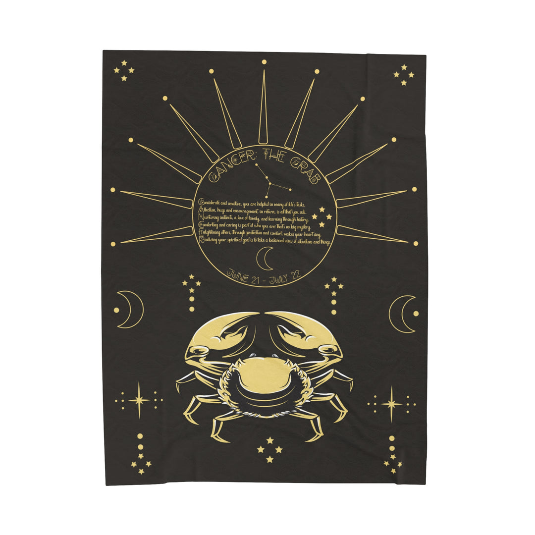 Written in the Stars Velveteen plush blanket with acrostic poem spelling out "Cancer"