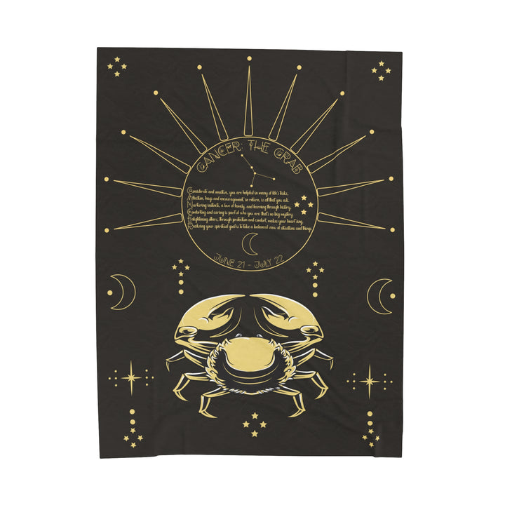 Written in the Stars Velveteen plush blanket with acrostic poem spelling out "Cancer"