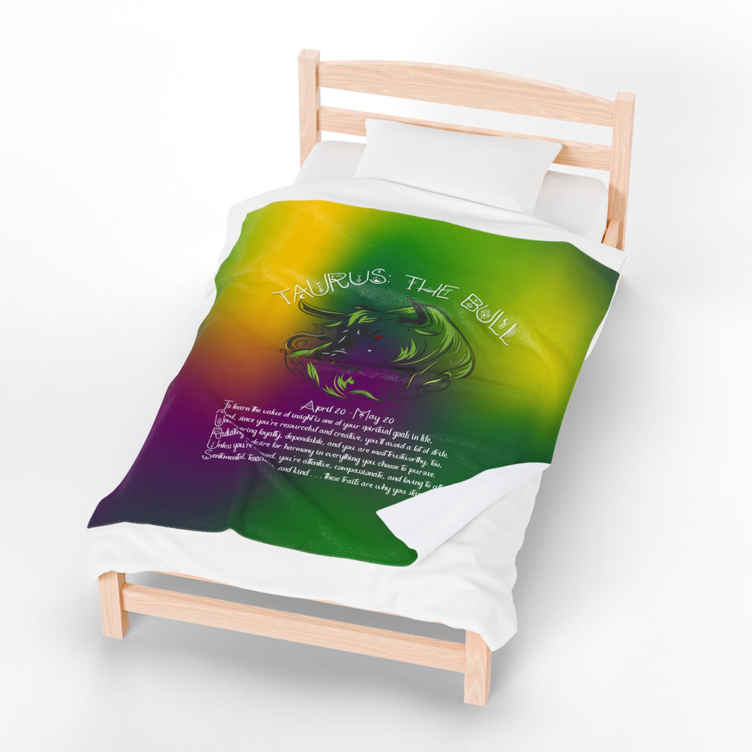 Taurus Acrostic Poem Velveteen Plush Blanket - Colored