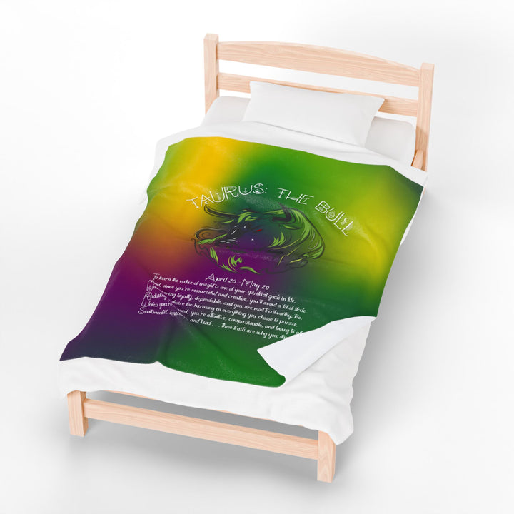 Taurus Acrostic Poem Velveteen Plush Blanket - Colored