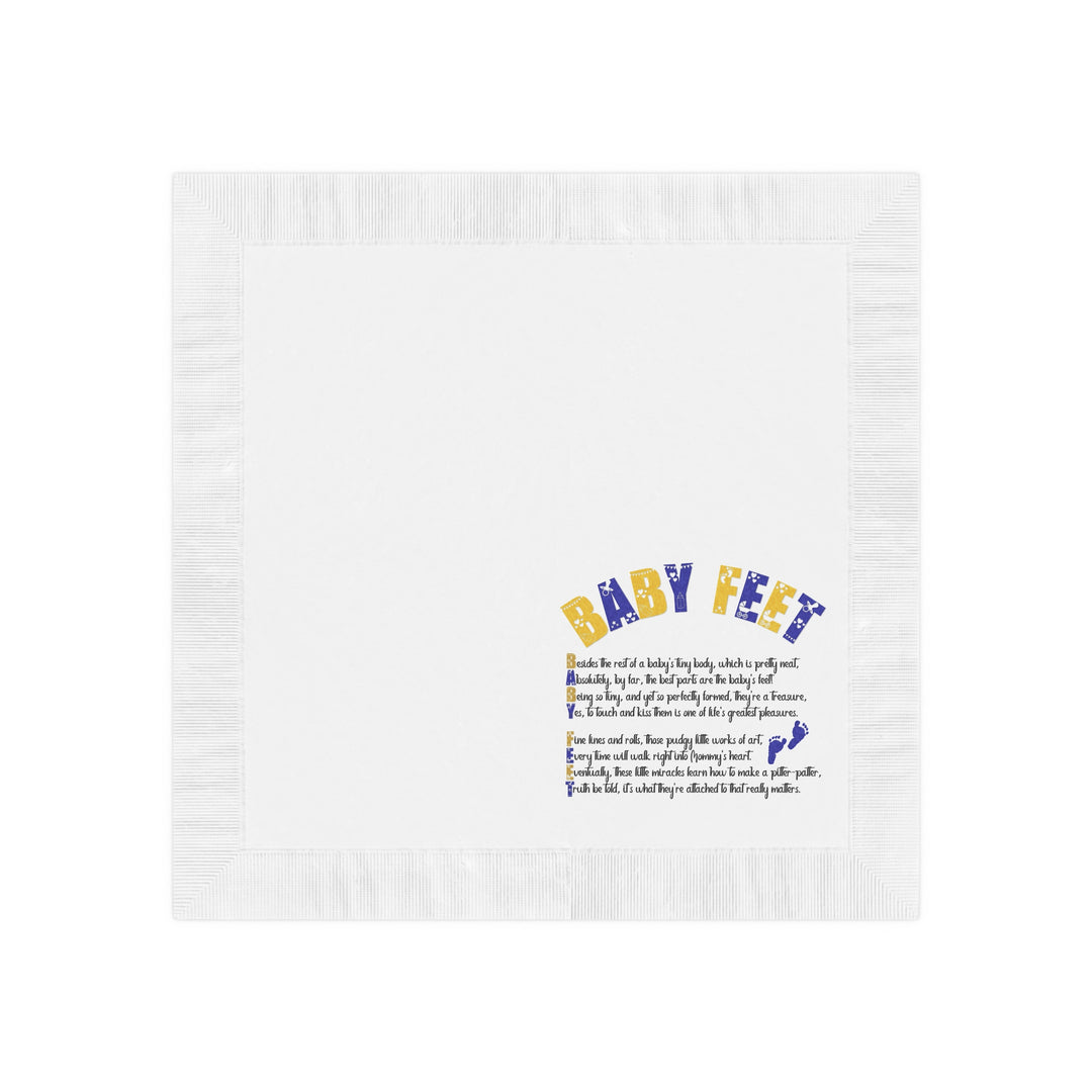 Baby Feet Baby Shower Coined Napkins -Blue Footprints