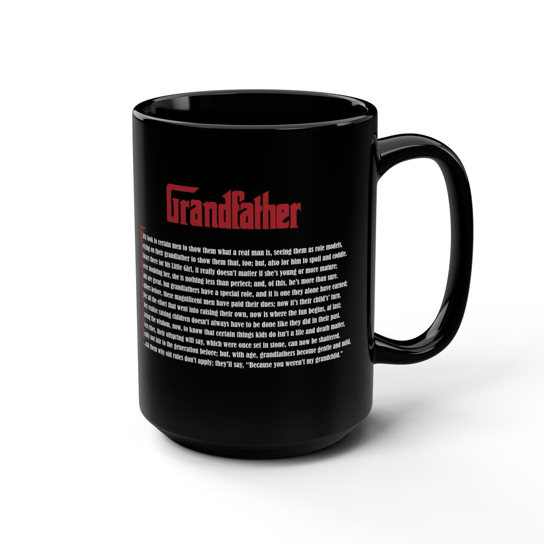"Grandfather" Acrostic Poem Black Mug - 15oz