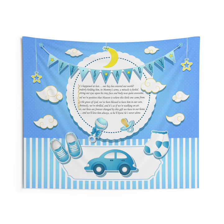 Baby Steps "It's a Boy" Acrostic Poem Baby Shower Backdrop - Baby Items