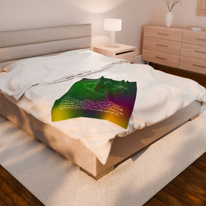 Virgo Acrostic Poem Velveteen Plush Blanket