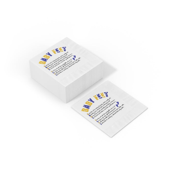 Baby Feet Baby Shower Coined Napkins -Blue Footprints