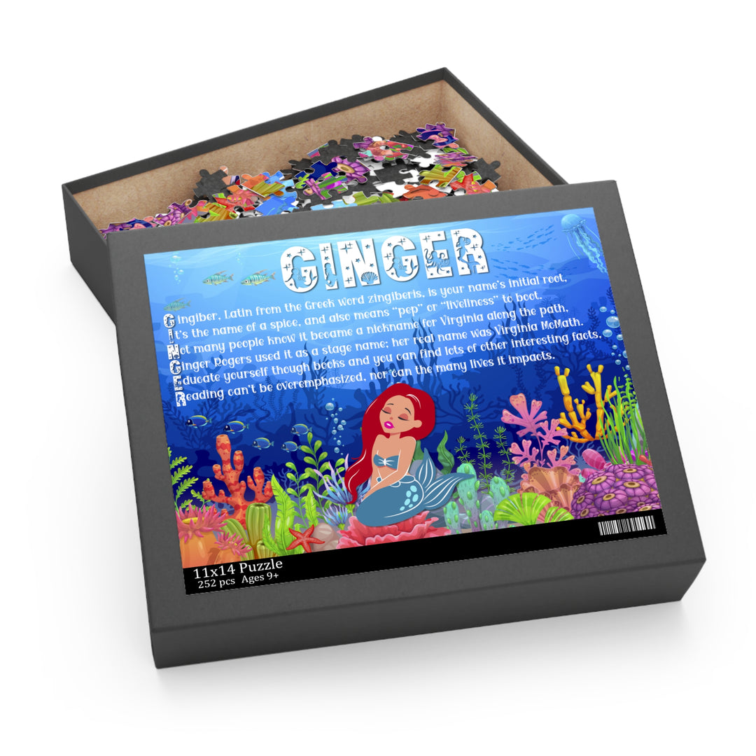 Namesakes Personalized Acrostic Name Poem Jigsaw Puzzle - Mermaid - Red Hair 2