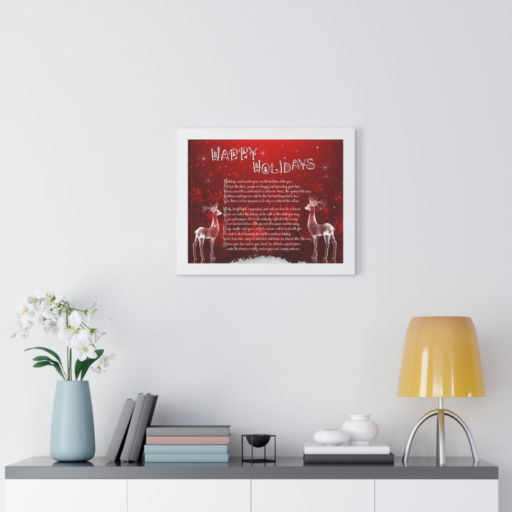 It's Just a Phrase "Happy Holidays" Framed Horizontal Acrostic Poem Poster