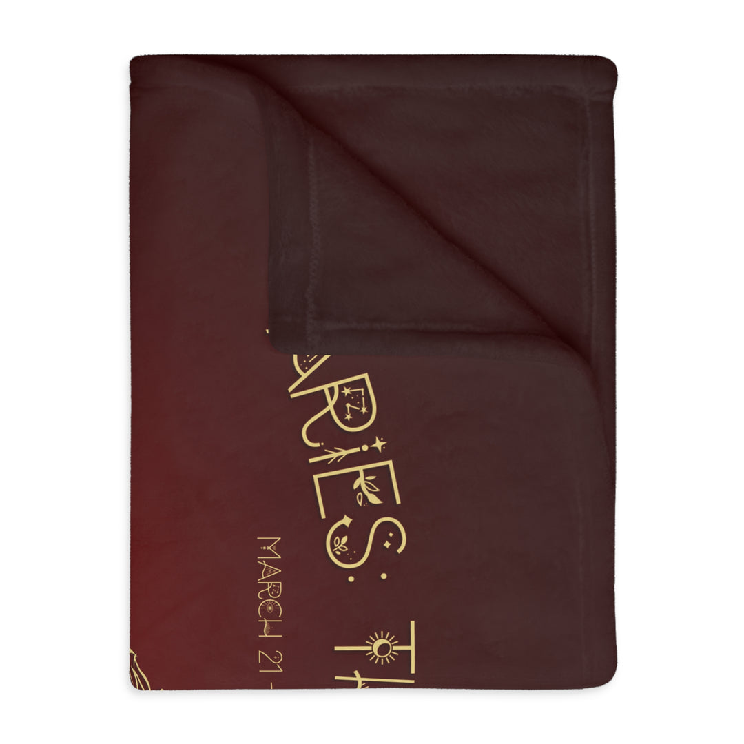 Aries Acrostic Poem Velveteen Microfiber Blanket (Two-sided print)