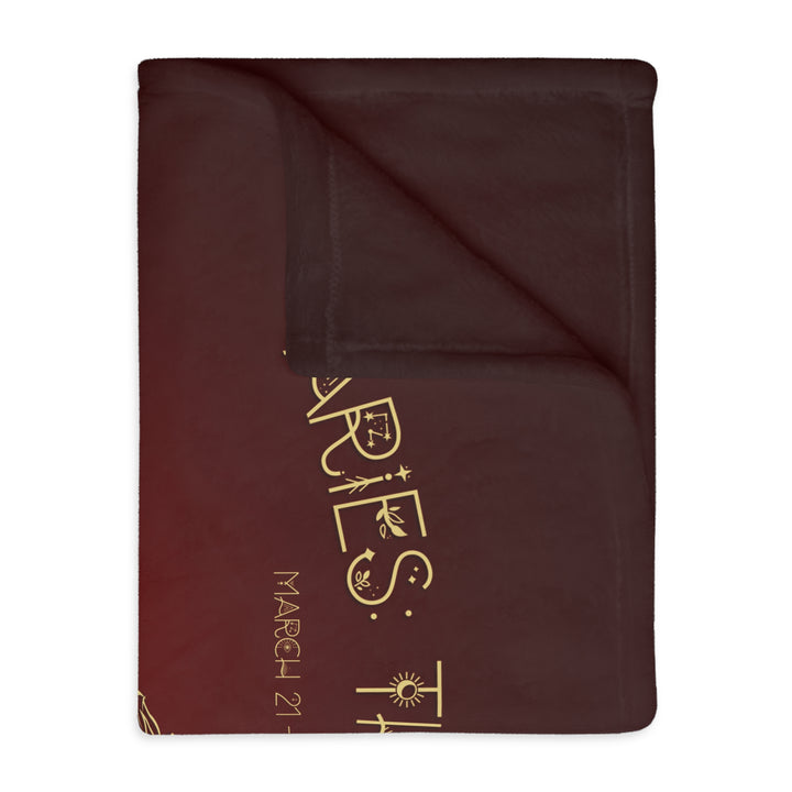 Aries Acrostic Poem Velveteen Microfiber Blanket (Two-sided print)