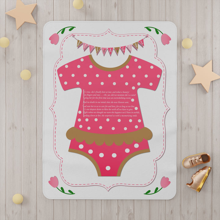 "It's a Girl" Acrostic Poem Blanket - Baby Body Suit - Polkadots