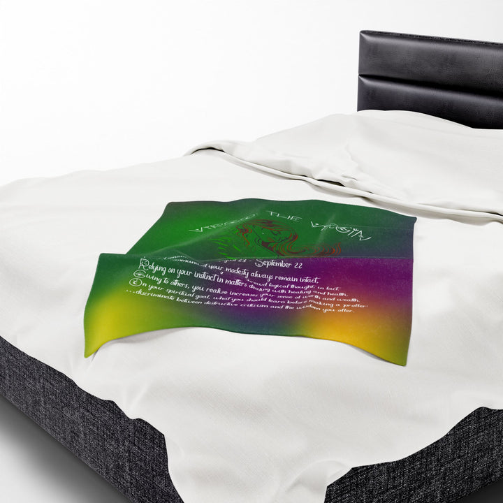 Virgo Acrostic Poem Velveteen Plush Blanket - Colored