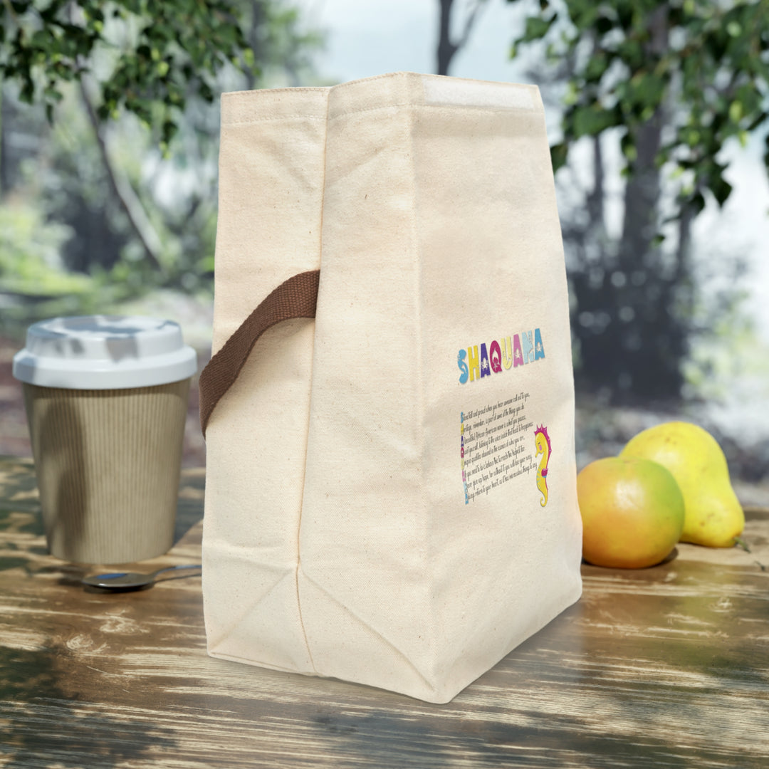 Namesakes Acrostic Poem Canvas Lunch Bag With Strap