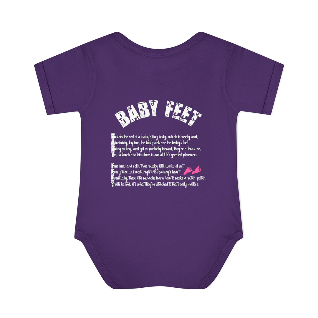 Baby Feet Acrostic Poem Bodysuit - Pink Footprints