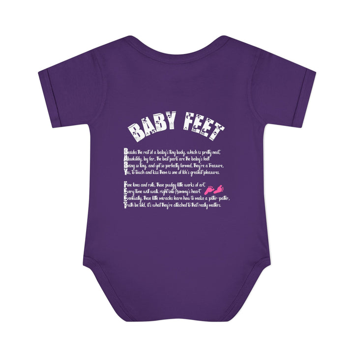 Baby Feet Acrostic Poem Bodysuit - Pink Footprints