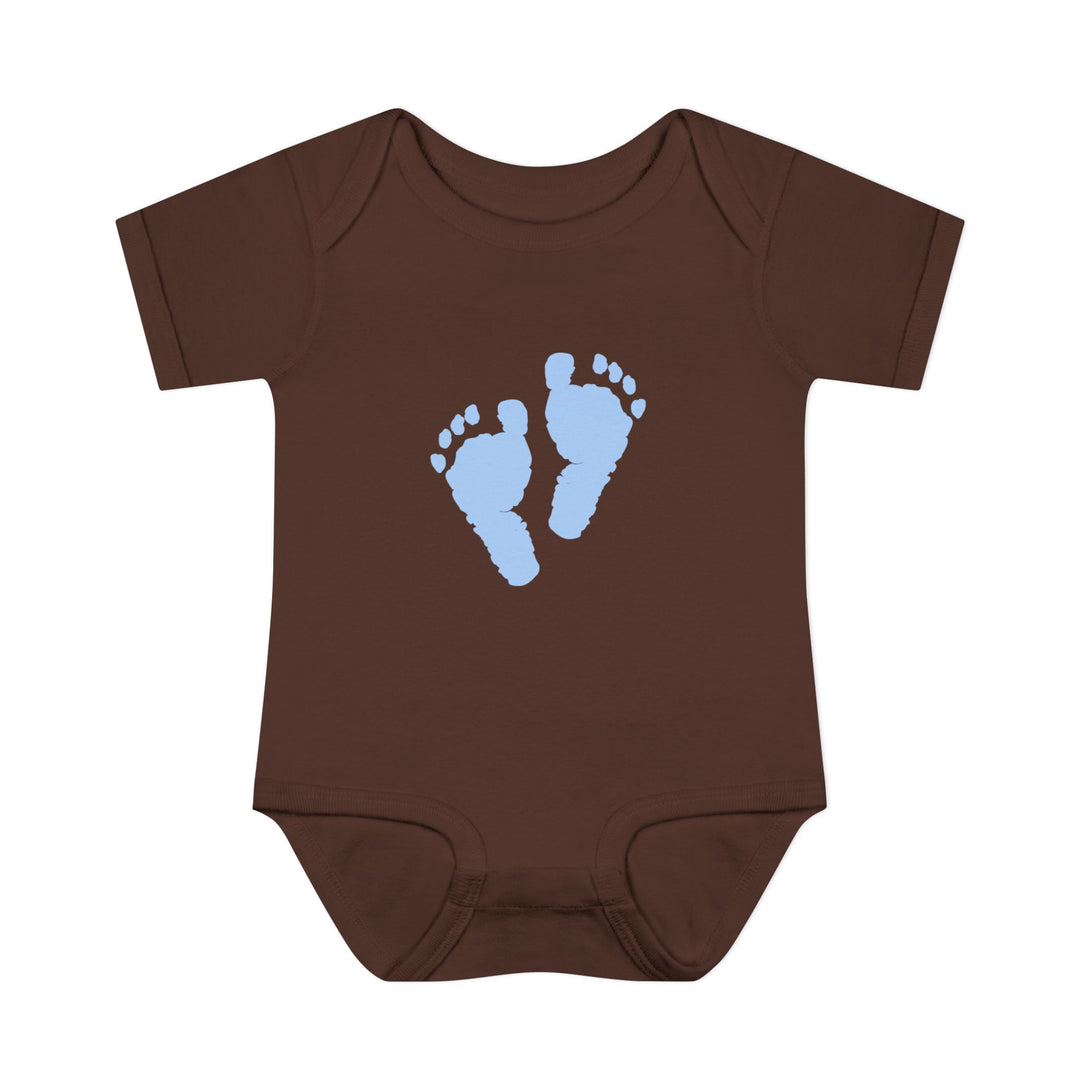 Baby Feet Acrostic Poem Baby Bodysuit - Blue Footprints