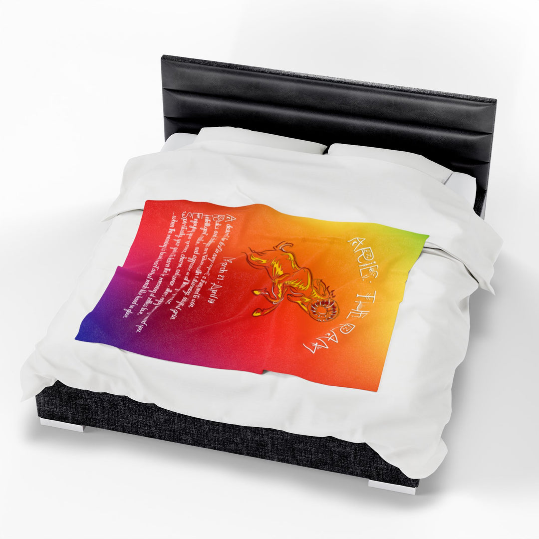 Aries Acrostic Poem Velveteen Plush Blanket