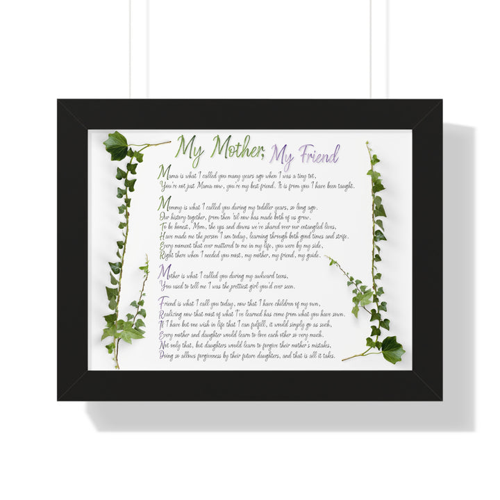 It's Just a Phrase "My Mother, My Friend" Framed Acrostic Poem Print