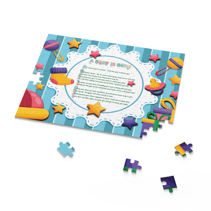 A Baby is Born Acrostic Poem Puzzle - Stars - Cardboard