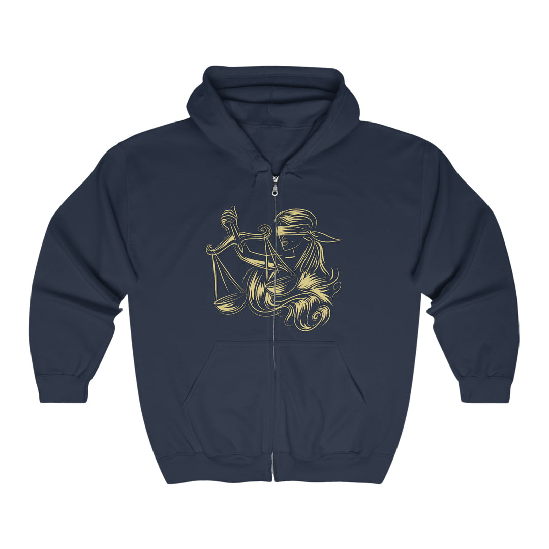 Written in the Stars Unisex Full Zip Hooded Sweatshirt - Libra