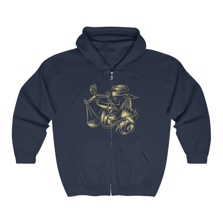 Written in the Stars Unisex Full Zip Hooded Sweatshirt - Libra